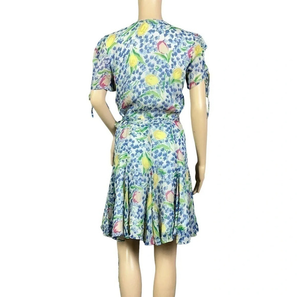 Polo Ralph Lauren Womens Floral Short Sleeve Crepe Wrap Dress Size 2 - Picture 9 of 15